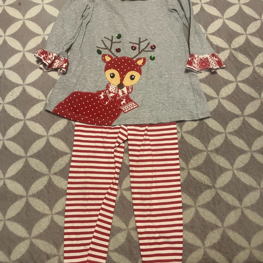 Bonnie Baby Gray and Red Outfit